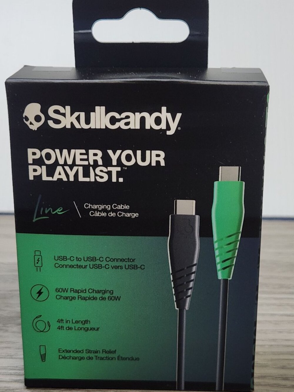 Skullcandy Line Usb-C To Usb-C Charging Cable 4Ft 60W Dark Blue Green Android
